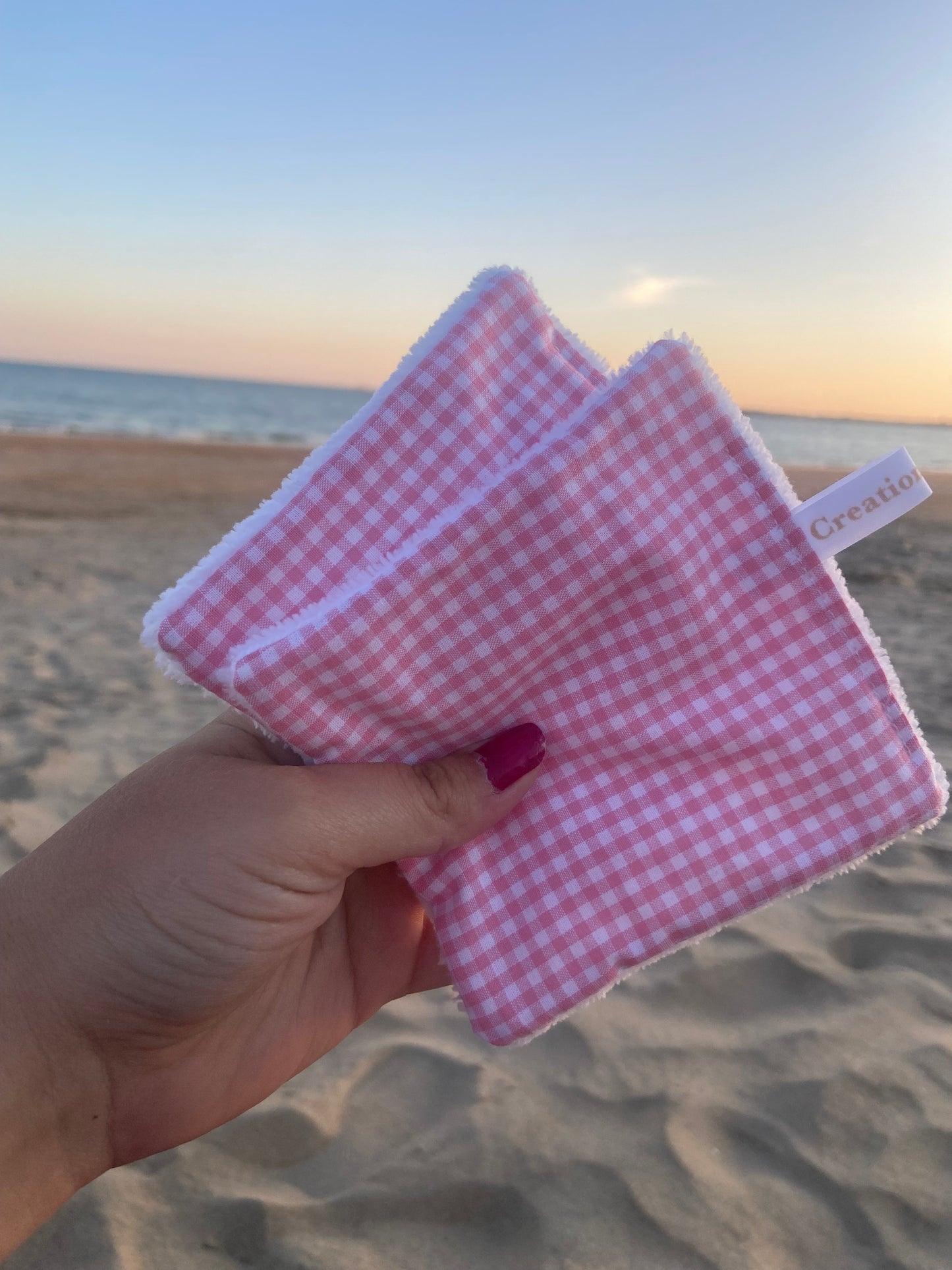 Cotons lavables PINK VICHY